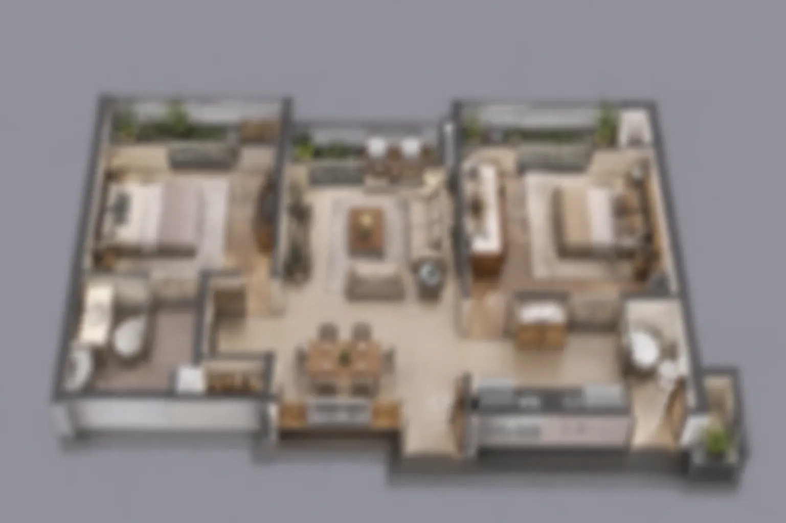 2 BHK floor plan