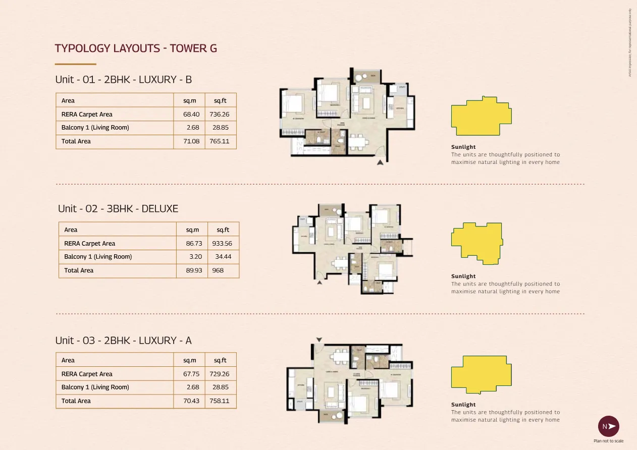 Mahindra Marina64 2 BHK floor plan